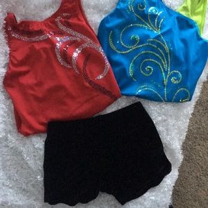 Garland Black Velour Gymnastics or Dance Shorts